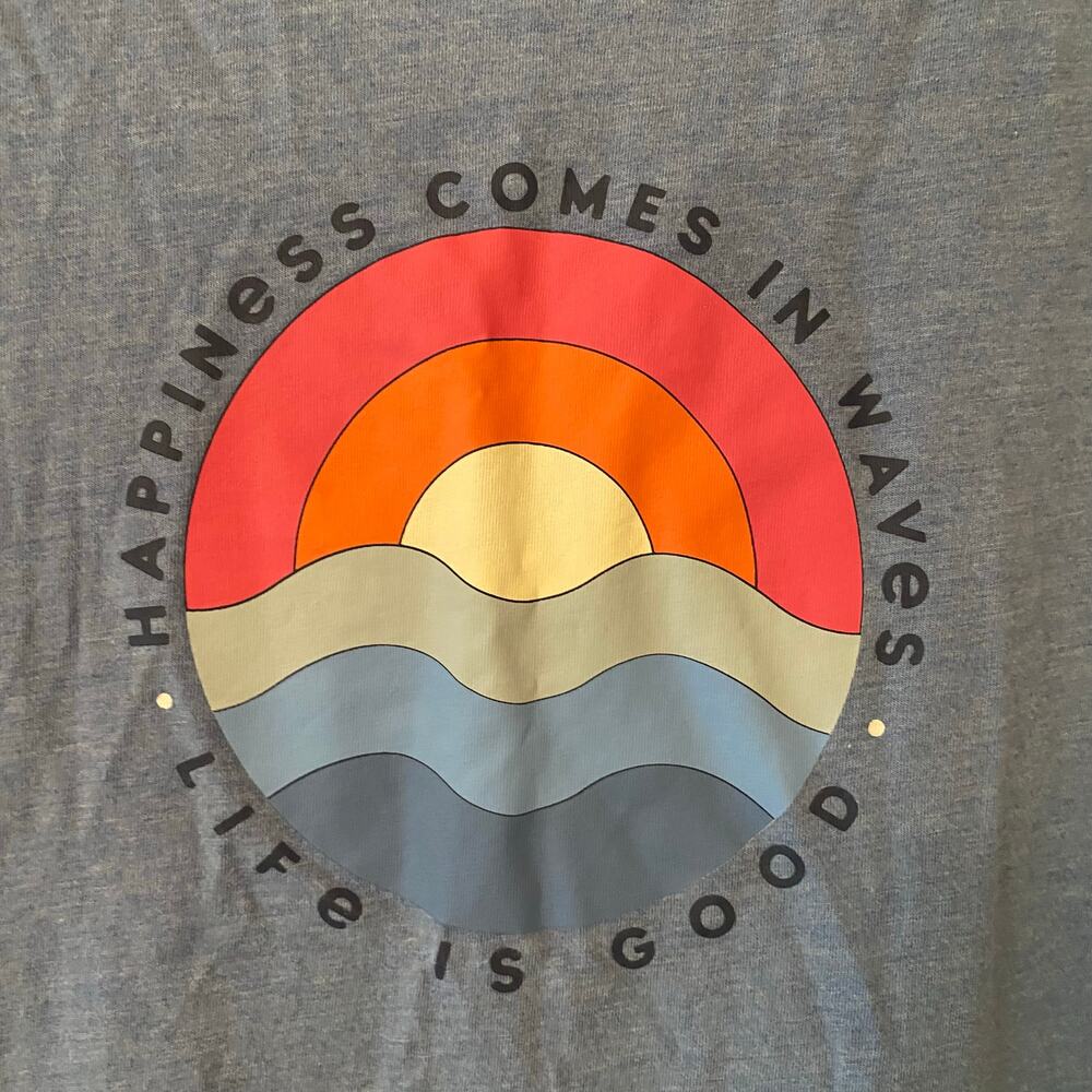 Life Is Good Blue Short Sleeve Sunset Ocean T-Shirt Casual Women's size Large - Picture 4 of 10